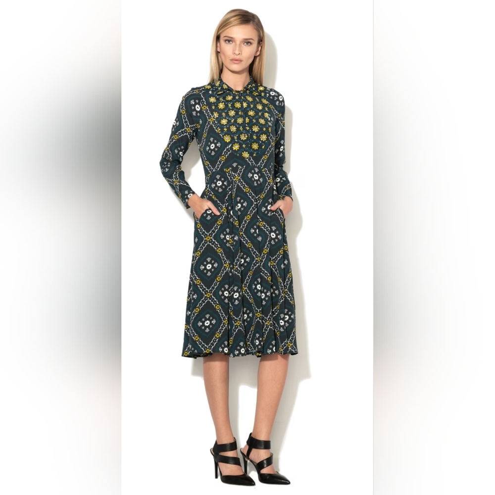 Closet London Floral Patterned Long Sleeve Dress Size 6